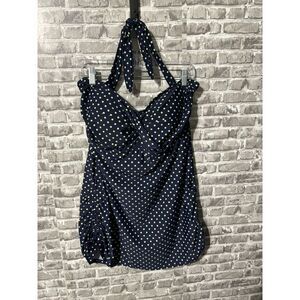 One‎ Piece Swimsiut polka dots NWT